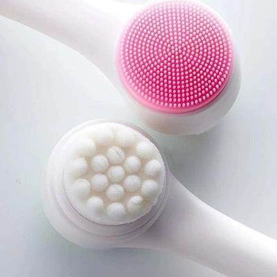 Escova De Limpeza Facial Massageadora De Silicone 3d Bilateral Com Cerdas Macias