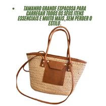 Bolsa Feminina De Palha Grande Bolsa De Ombro Tiracolo Piscina Verão caramelo