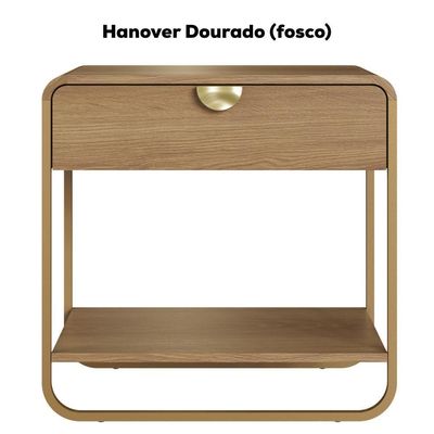 Mesa De Cabeceira 1 Gaveta Organica 60 Cm 28061 Artesano Hanover Dourado