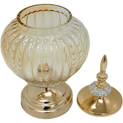 Bomboniere Pote Decorativo Em Bronze Vidro Biscoitos E Doces
