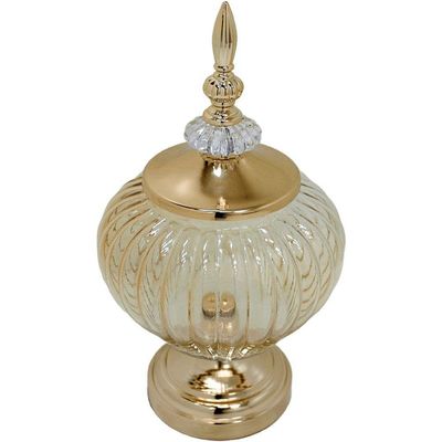 Bomboniere Pote Decorativo Em Bronze Vidro Biscoitos E Doces