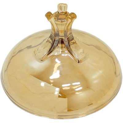 Bomboniere Decorativo Luxo Em Bronze De Vidro Com Tampa 25cm