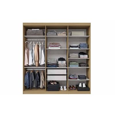 Guarda Roupa Casal 6 Portas (2 c/ Espelho) e 4 Gavetas PH 18041 Carvalho/Off White - Herval