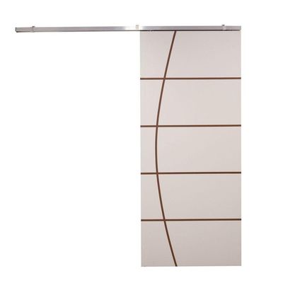 Porta De Correr Branco Prime Frisada Kit Alumínio F01 - 210x100