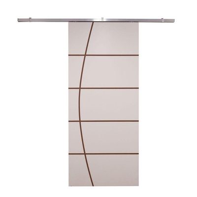 Porta De Correr Branco Prime Frisada Kit Alumínio F01 - 210x100