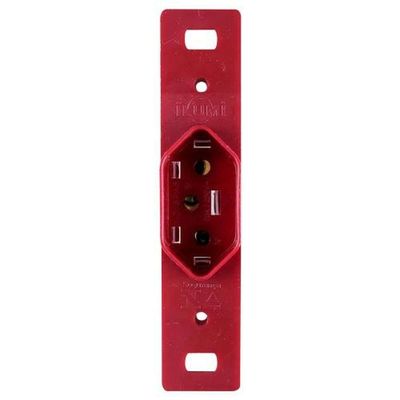 Tomada Vertical 2p+t 10a Vermelha Para Condulete - Ilumi - Compatível Com Inpol - 250v