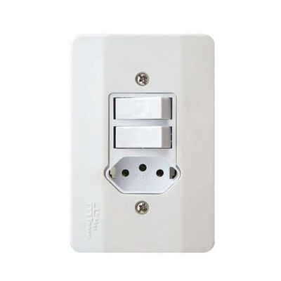 Interruptor Paralelo + Tomada 2 Peças - Linha Millenium Mectronic 9000