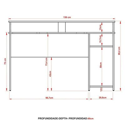 Mesa Para Computador Gamer Espaço Para 2 Monitores E Cpu Preto/azul