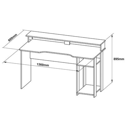 Mesa Para Computador Gamer Espaço Para 2 Monitores E Cpu Preto/azul