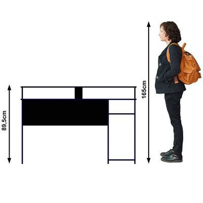 Mesa Para Computador Gamer Espaço Para 2 Monitores E Cpu Preto/azul