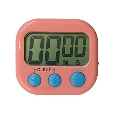 Timer Digital Temporizador De Cozinha Contagem Regressiva Cronômetro Com Imã Magnético Alarme Rosa