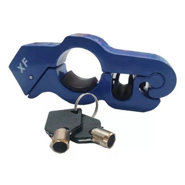 Trava Antifurto Trava Manete Freio Acelerador Moto Reforçado Trava De Moto Azul