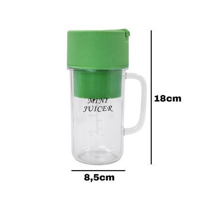 Mini Liquidificador Portatil Shake Suco Juice Cup Caneca Cabo Usb Verde