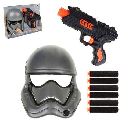 Kit Brinquedo Lançador De Dardos Com Máscara Robô