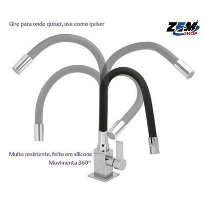 Torneira Cozinha Mesa-bancada-cuba Gourmet Silicone Black Acabamento Brilhante Cor Preto