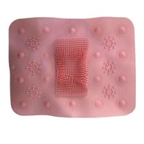 Tapete Silicone Redondo Antiderrapante Massageador Limpeza Pés Banho De Box Cor:rosa Quadrado