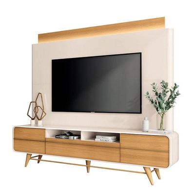 Estante Home Theater Nobre E Aparador Vivant Off White Cinamomo – Hb Móveis
