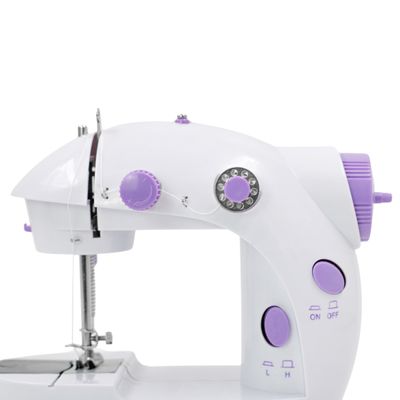 Mini Máquina De Costura Reta Portátil Bivolt Doméstica Compacta - Cor:Branco