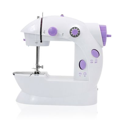 Mini Máquina De Costura Reta Portátil Bivolt Doméstica Compacta - Cor:Branco