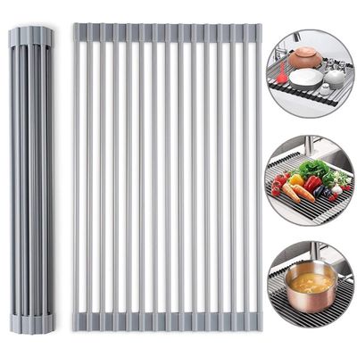 Escorredor de Pia Dobravel Portatil Aço Inox Tamanho:47x35 XG -  Compacto, Portátil e Prático