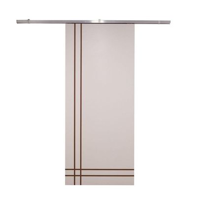 Porta De Correr Branco Prime Frisada Kit Alumínio F06 - 210x100