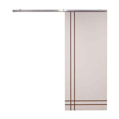 Porta De Correr Branco Prime Frisada Kit Alumínio F06 - 210x100