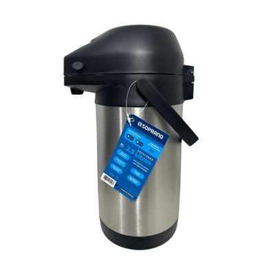 Garrafa Termica Pressão Inox Soprano Excelence 2,5 Lt