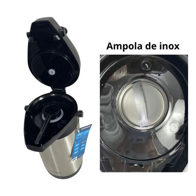 Garrafa Termica Pressão Inox Soprano Excelence 2,5 Lt