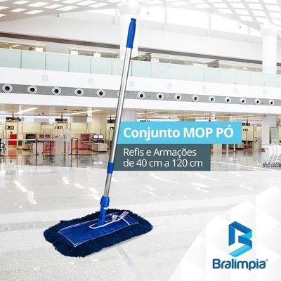 Conjunto Mop Pó Profi 120cm Eletrostático Com Cabo Esfregão