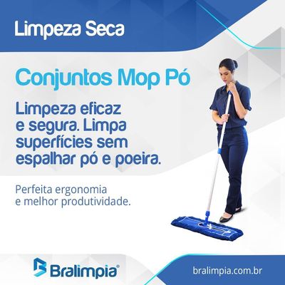 Conjunto Mop Pó Profi 120cm Eletrostático Com Cabo Esfregão