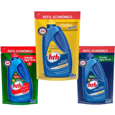 Kit Produtos Piscina Clarificante Algicida Manutenção Choque