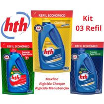 Kit Produtos Piscina Clarificante Algicida Manutenção Choque