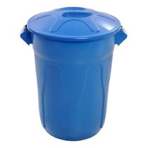Lixeira Cesto Balde Com Tampa 100 Litros Azul JSN