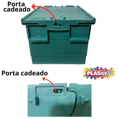 Caixa Organizadora Container Forte Verde 47 Lt Trava Plasnew