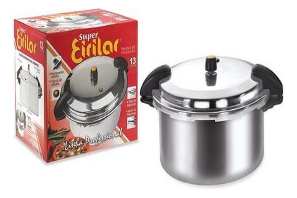 Panela De Pressão Eirilar 13 Litros Profissional Cor Pratea