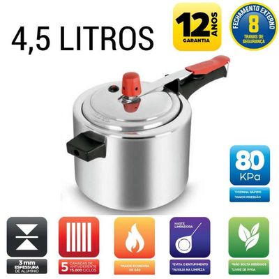 Panela De Pressão Eirilar Polida 4,5l