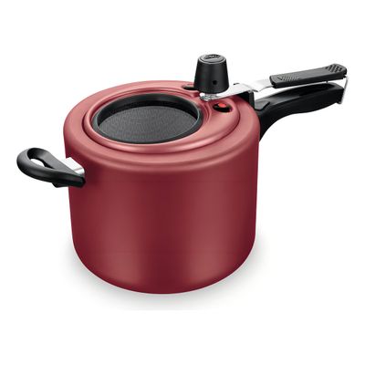 Panela De Pressão Antiaderente Cor Vermelho 4,5l C/visor Mta Cor Cereja