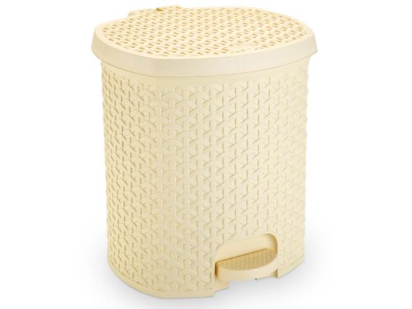 Lixeira Cesto 15 Litros Rattan C/ Pedal Diversas Cores