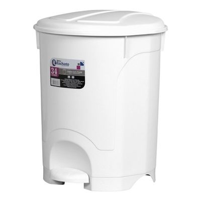 Lixeira Com Pedal Branca 34lts