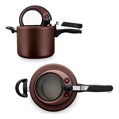 Panela De Pressão 4,5 Litros Visor Grande Chocolate Mta