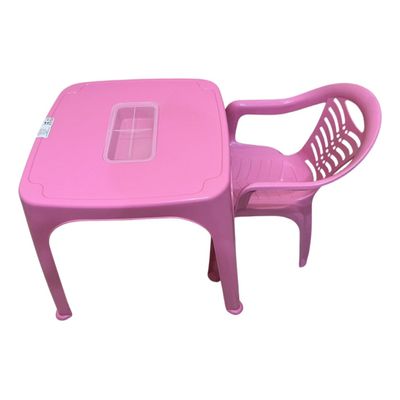 Mesa Infantil Rosa + 01 Cadeira Infantil Plasnorthon Kit