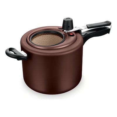 Panela De Pressão 4,5 Litros Visor Grande Chocolate Mta