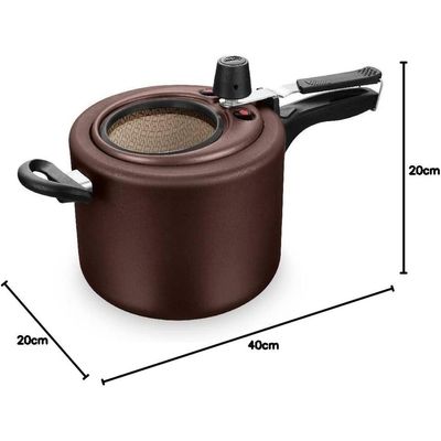 Panela De Pressão 4,5 Litros Visor Grande Chocolate Mta