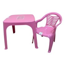 Mesa Infantil Rosa + 01 Cadeira Infantil Plasnorthon Kit