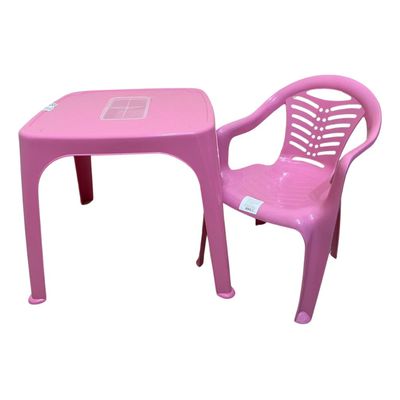 Mesa Infantil Rosa + 01 Cadeira Infantil Plasnorthon Kit
