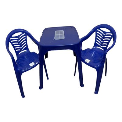 Mesa Infantil Azul + 02 Cadeira Infantil Plasnorthon Kit