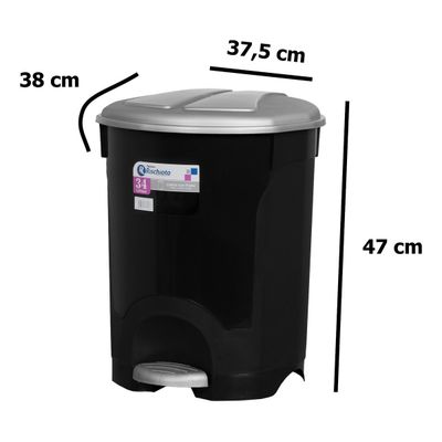 Lixeira Com Pedal 34l Plástico Multiuso Escritório Banheiro