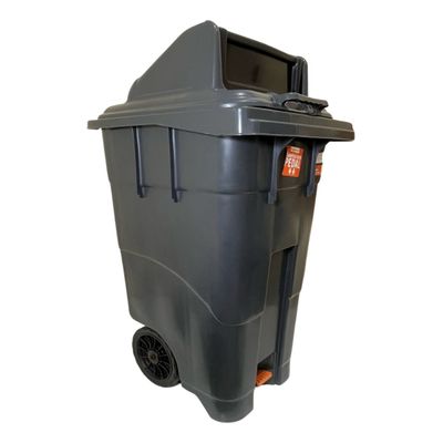Lixeira Grande Coletora 120 Litros Com Pedal Rodas Antares