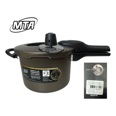 Panela De Pressão Fec Externo 4,5 L Visor Grande Grafite Mta