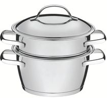Cuscuzeira Allegra Tramontina Inox Fundo Triplo 2 Peças Caçarola Cozi Vapor